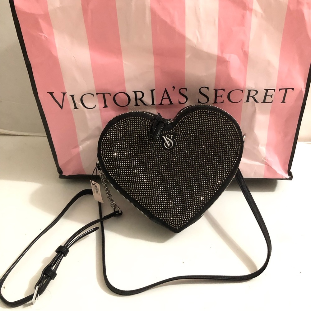 Victoria’s Secret Rhinestone Heart Shape Crossbody Bag NWT